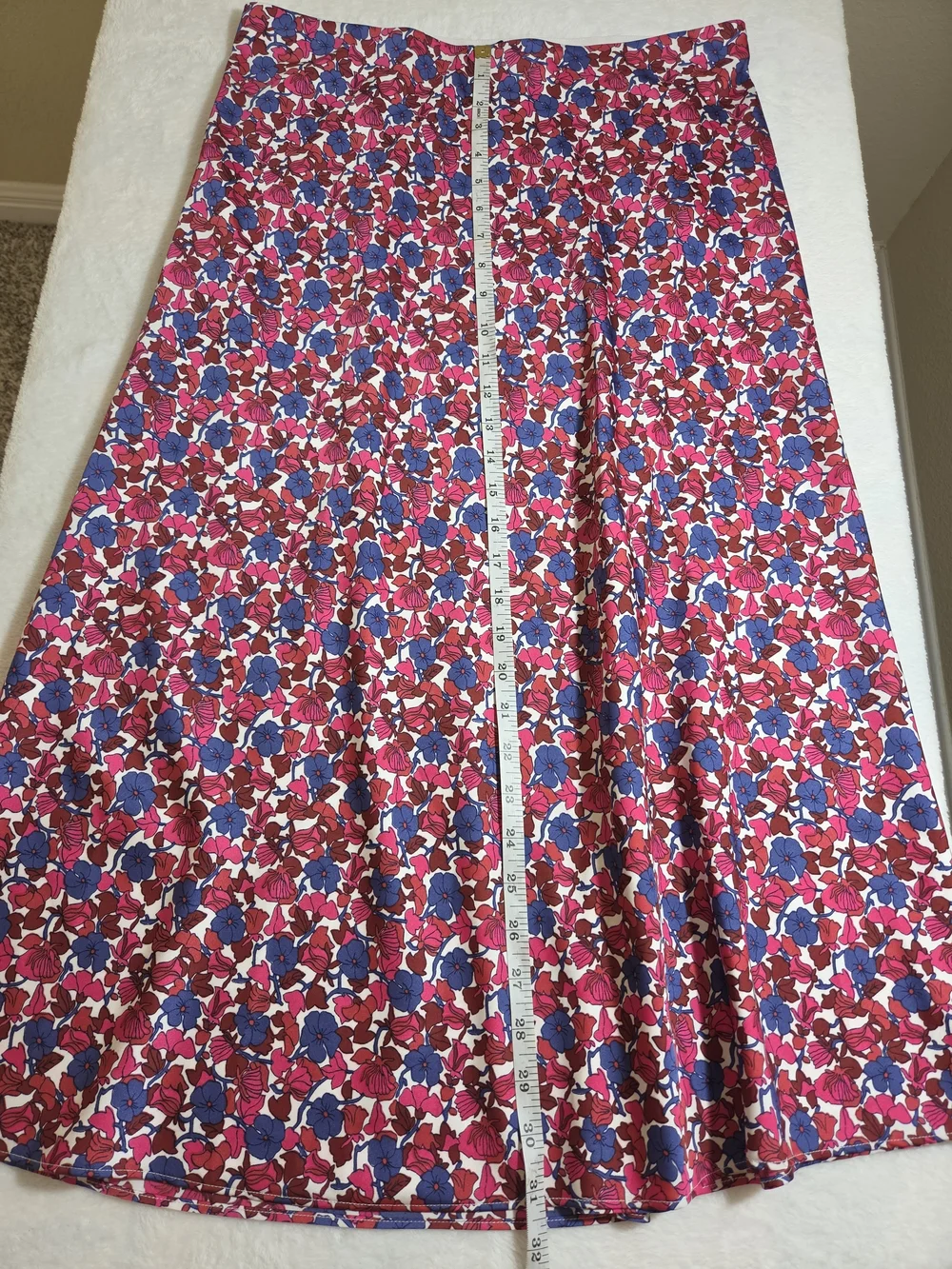 J.Crew Gwyneth Slip Skirt Berry Floral Midi A-Line Size M